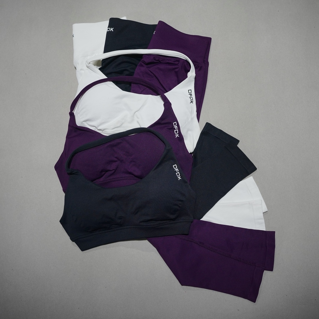 Women'S Fashion Leggings - Damski zestaw sportowy DFDK, sznurowany, 2-częściowy,