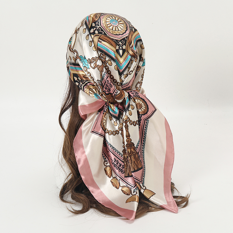 Women'S Fashion Headbands - Satynowa kwadratowa chusta damska muzułmańska hidżab