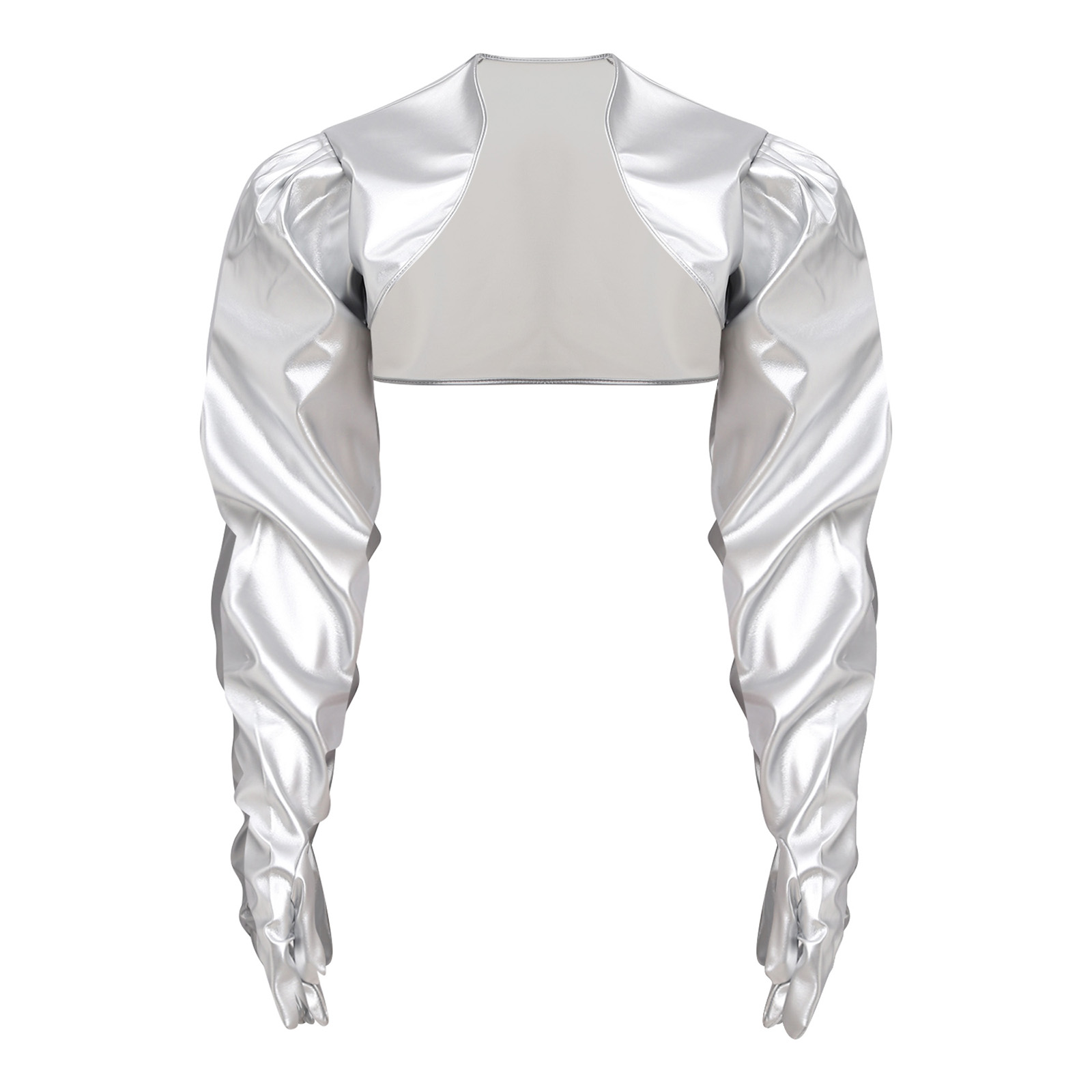Women Fashion Gloves - Damski kardigan z PU o mokrym