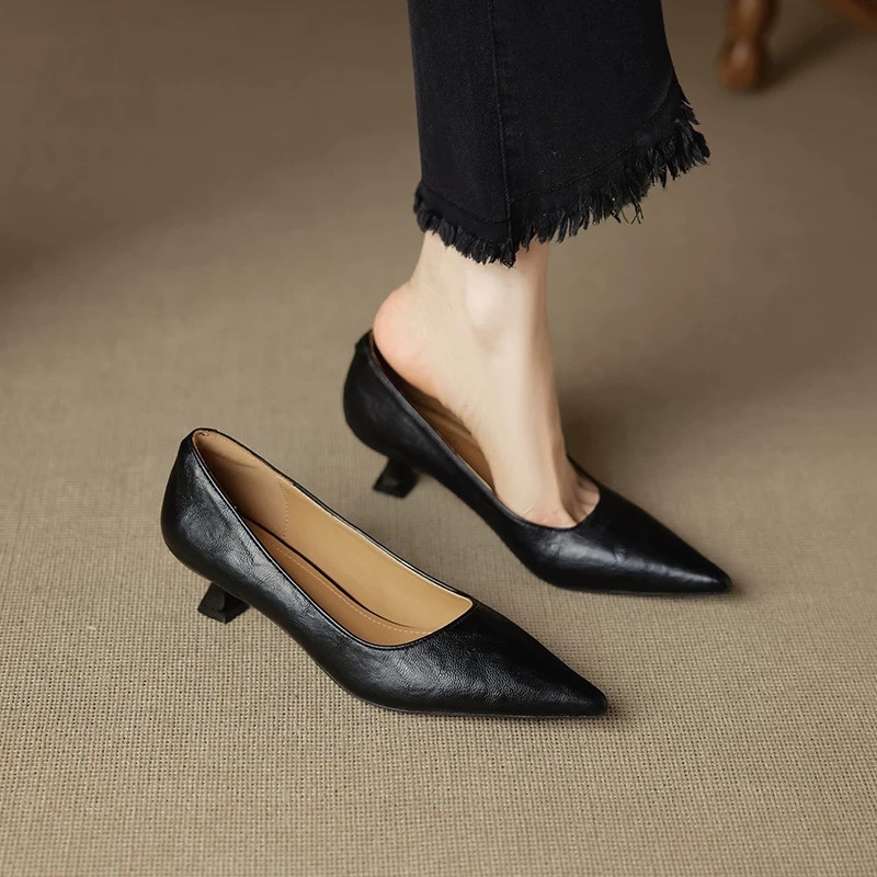 Women Fashion Simple - Proste szpilki, jesienne, modne, zamszowe, wsuwane,