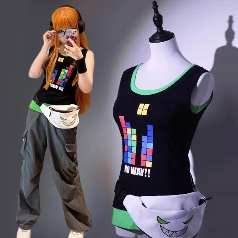 Knitted Vest Women - Kostium Cosplay Anime Sakura Futaba Bez