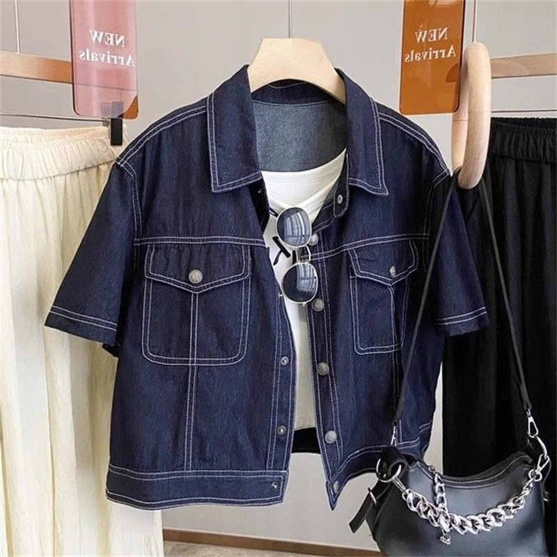 Denim Shorts Women - 2025 Letnia damska kurtka dżinsowa z