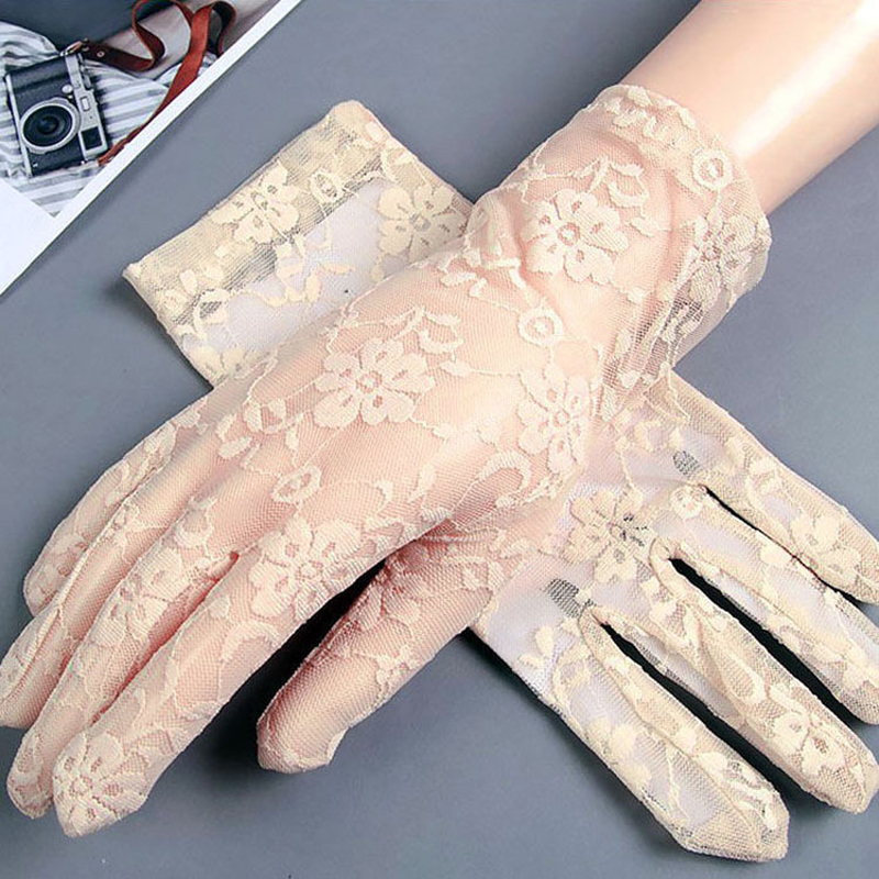 Women Fashion Gloves - Rękawiczki damskie Letnie krótkie koronkowe Oddychające