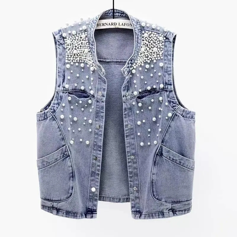 Women Fashion Jeans Top - 2023 nowe letnie damskie zroszony kamizelka
