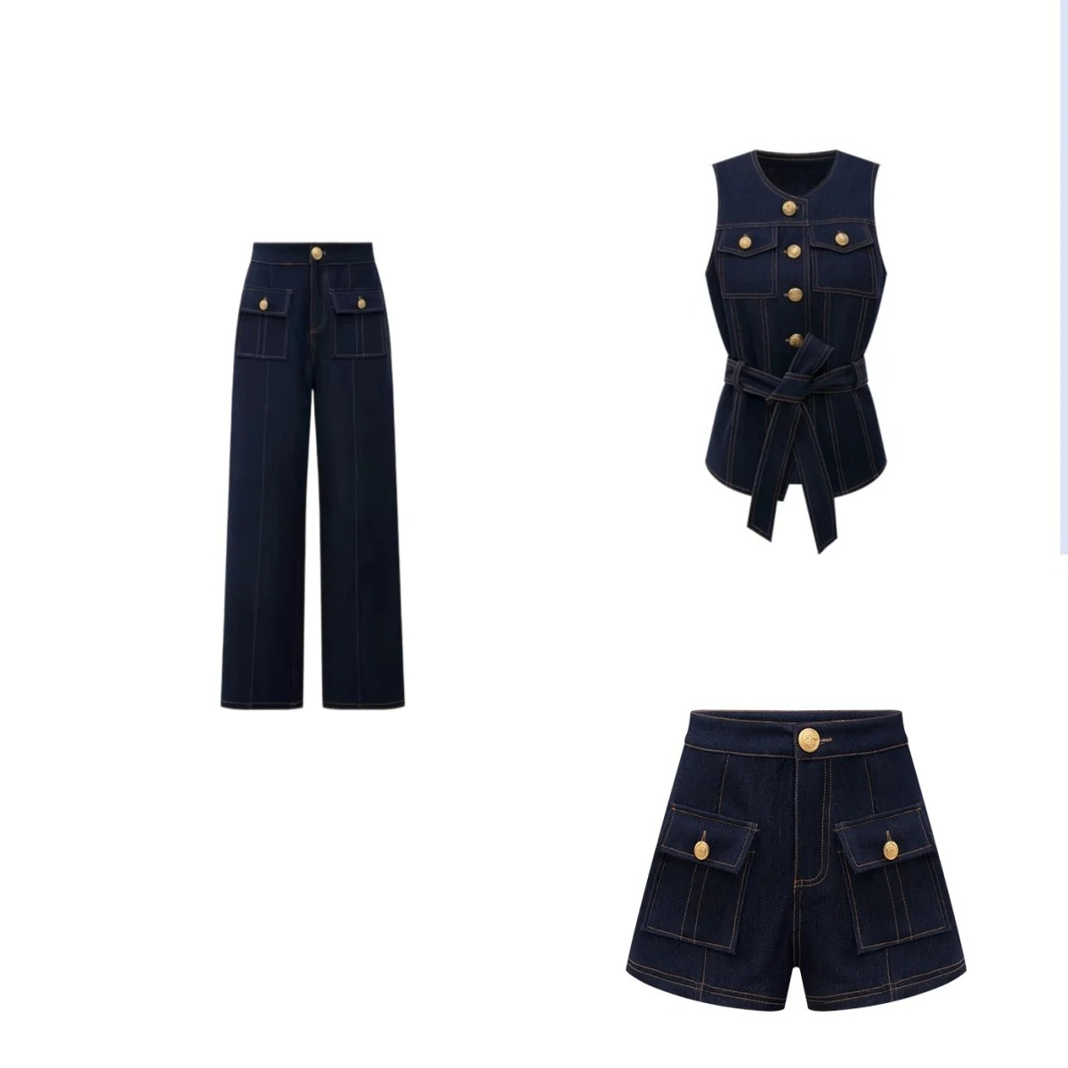 Women Fashion Jeans Top - Zestaw w stylu Y2K 2026: nowa