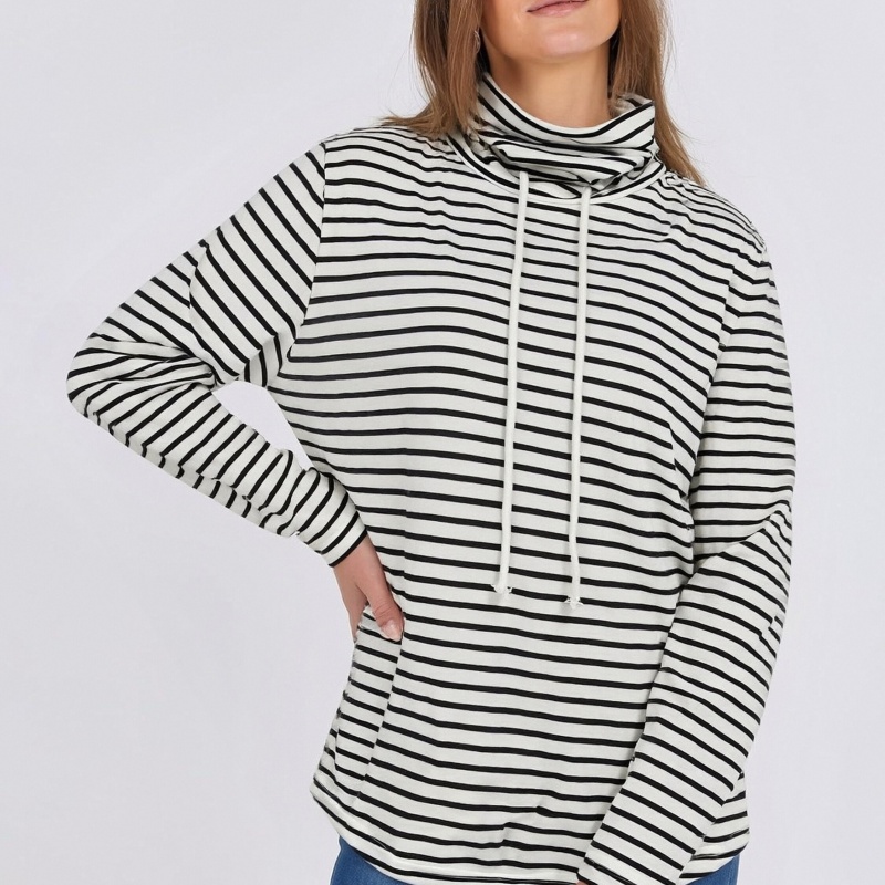 Women'S Fashion Hoodie - Damska modna bluza plus size, czarno-białe