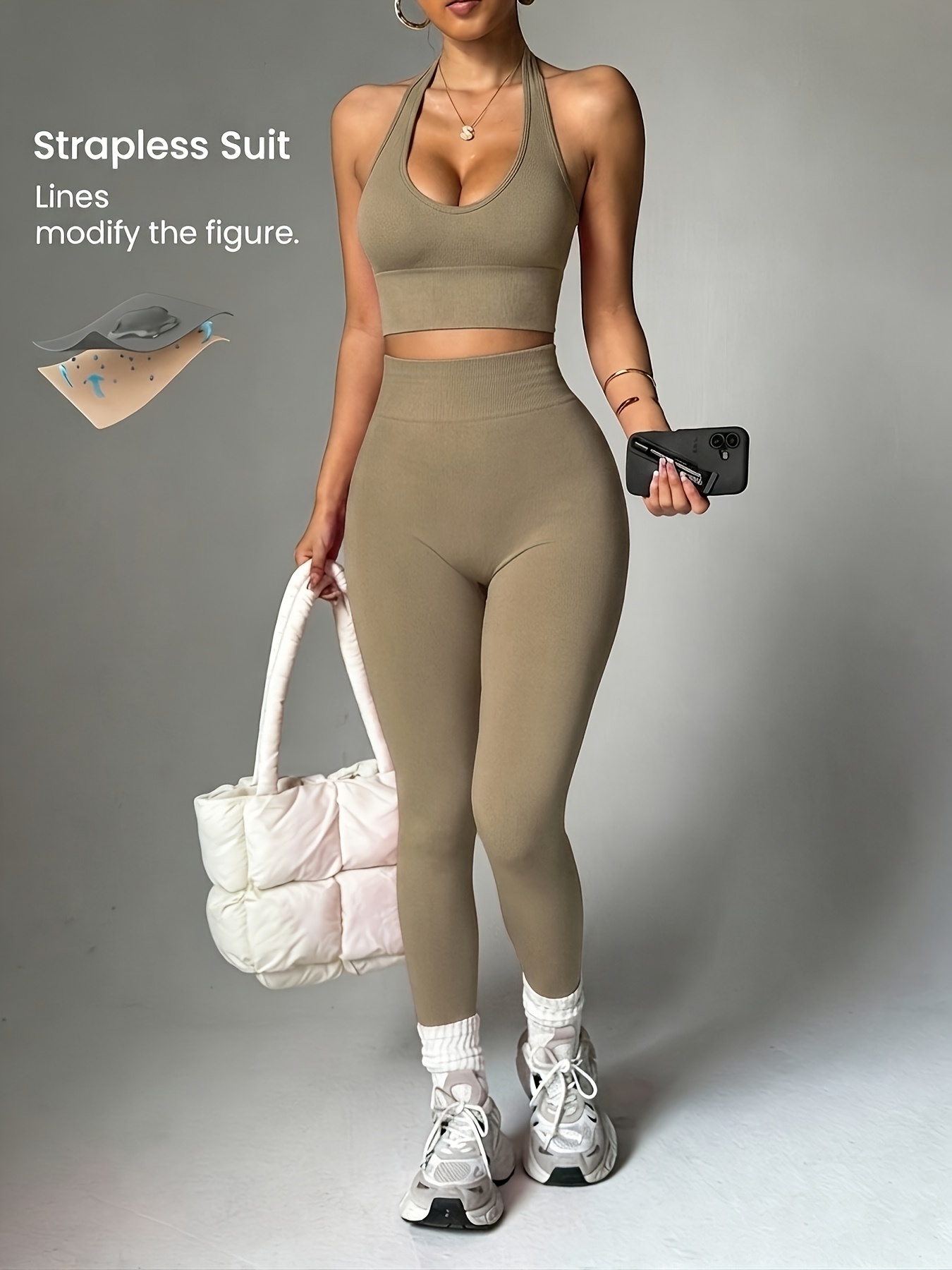 Women'S Fashion Leggings - 2-częściowy modny, uniwersalny damski zestaw sportowy