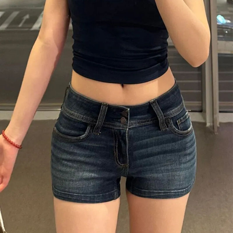 Damskie granatowe szorty jeans – Denim Shorts Women recenzja i cena