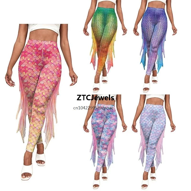 Legginsy z nadrukiem łusek syr – Women'S Fashion Leggings recenzja i cena