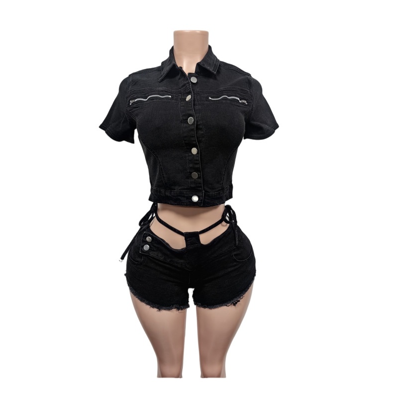 Seksowne dżinsowe komplety dwu – Women Fashion Jeans Top recenzja i cena