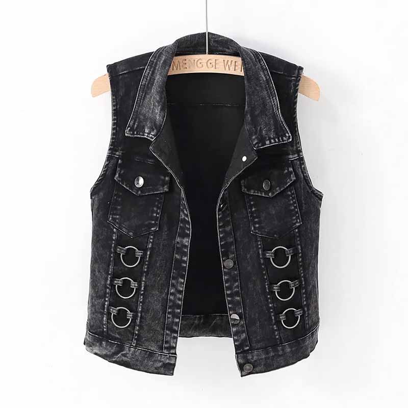 Damska kamizelka jeansowa na w – Women Fashion Jeans Top recenzja i cena