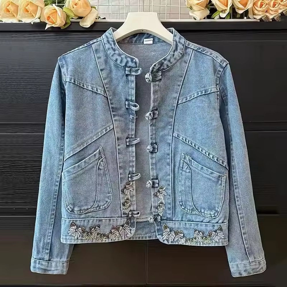 Damska kurtka jeansowa na wios – Women Fashion Jeans Top recenzja i cena