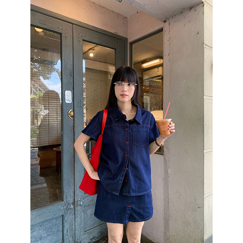 Benuynffy Retro Krótki Rękaw K – Women Fashion Jeans Top recenzja i cena