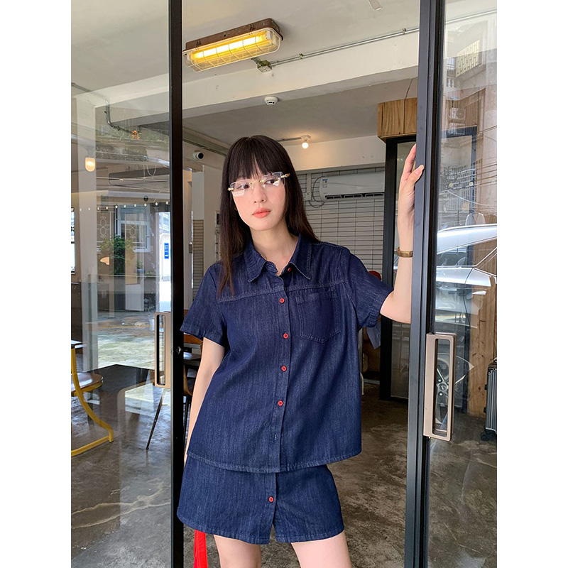 Benuynffy Retro Krótki Rękaw K – Women Fashion Jeans Top recenzja i cena