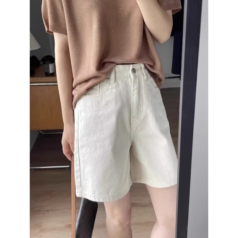 Szorty jeansowe damskie białe  – Denim Shorts Women recenzja i cena
