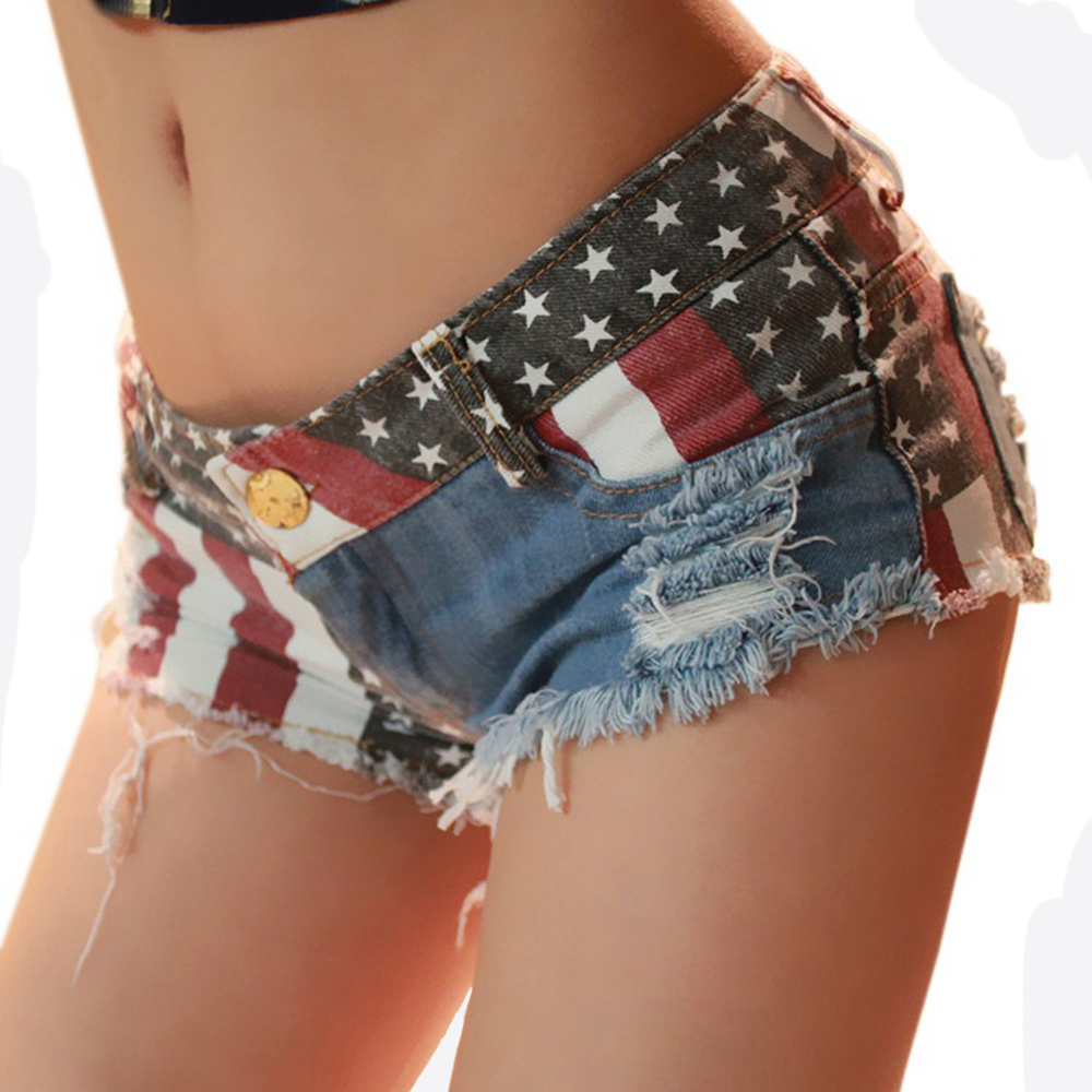 Damskie dżinsowe szorty z flag – Denim Shorts Women recenzja i cena